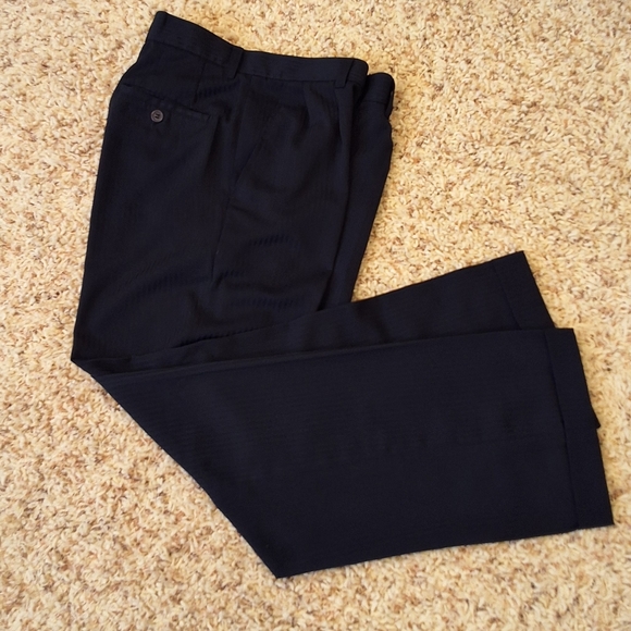 Claudio Nucci, Men's 30x30 Navy Blue Cuffed Dress Pants - Picture 6 of 7